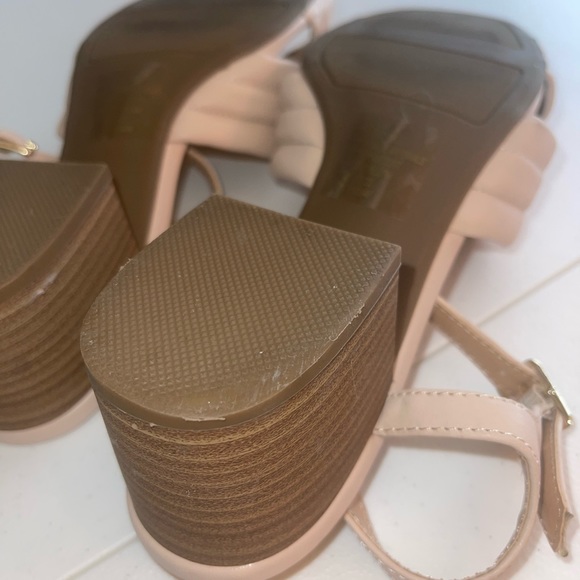 LC Lauren Conrad Fondant Women's Blush Memory Foam Wedge Heeled Sandals Size 9 - Picture 8 of 16